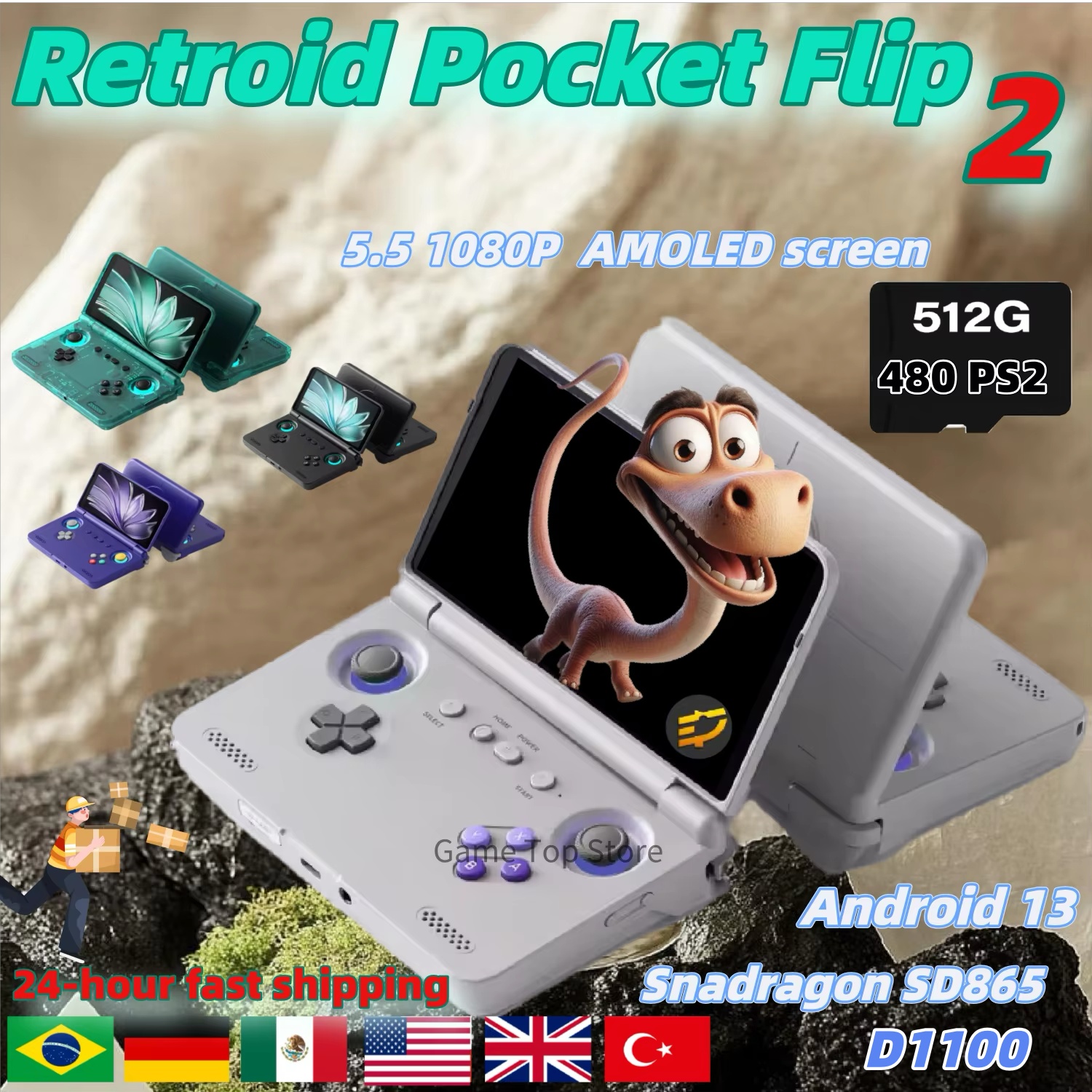 Retro Gaming Ps2 - Retroid Pocket Flip 2 Handheld Console