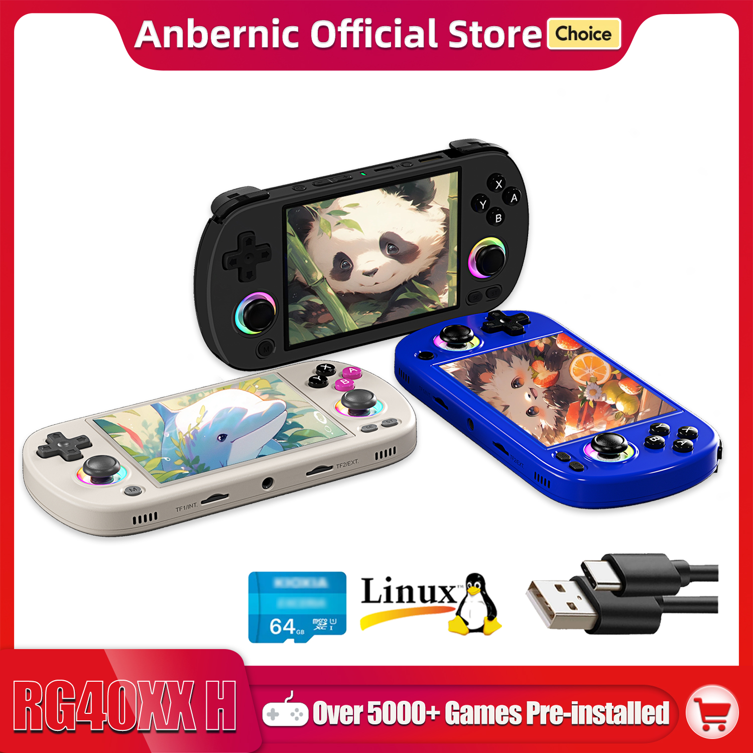 Retro Gaming Art - ANBERNIC RG40XX H Handheld Game Console
