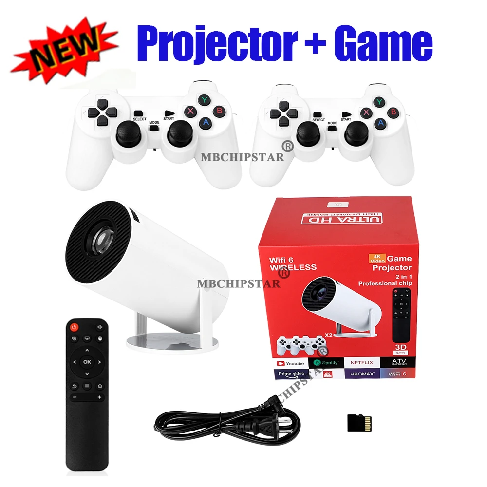 Retro Gaming With Projector - H90PRO 4K Smart Gaming Projector Built-in