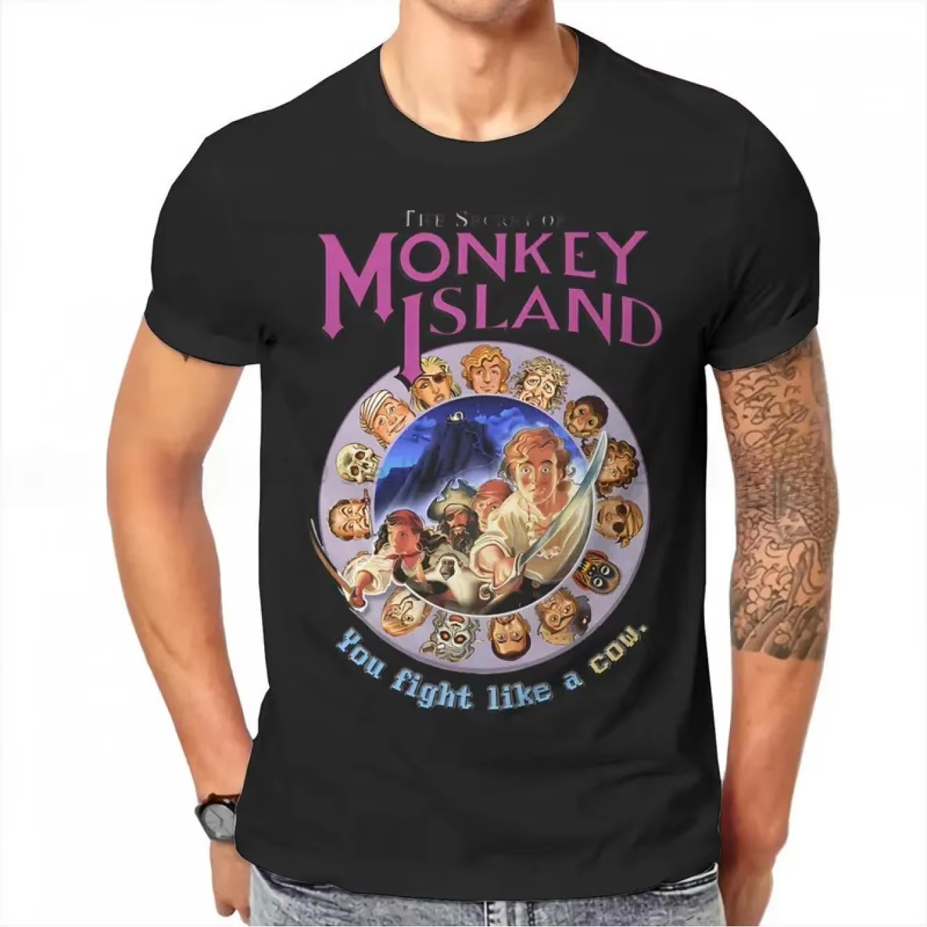 Retro Gaming Logo - Men's Secret of Monkey Island Vintage