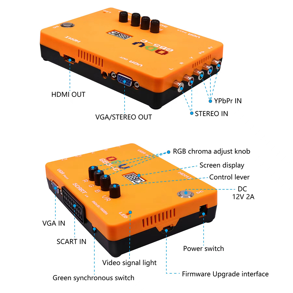 Retro Gaming Fun - ODV-GBS-C Component/VGA/Scart to VGA/HDMI-Compatible Scan Converter