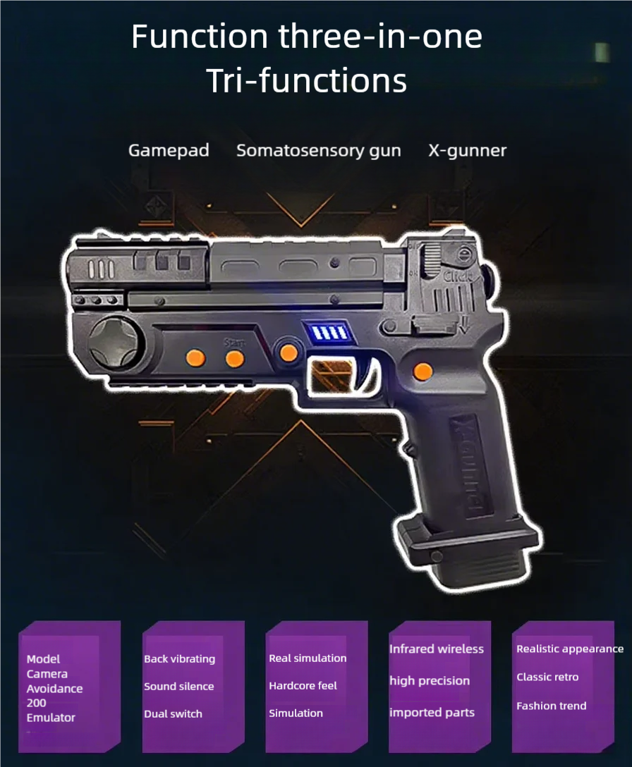 Retro Gaming Console Gun - XGUNNER Wireless Gaming Light Gun Pistol