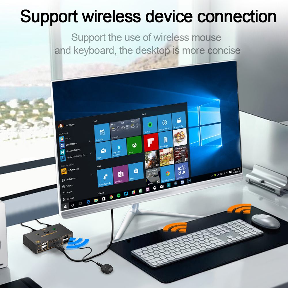 KVM switch USB 2.0 HDMI-compat - Controller Adapter Usb ulasan dan harga