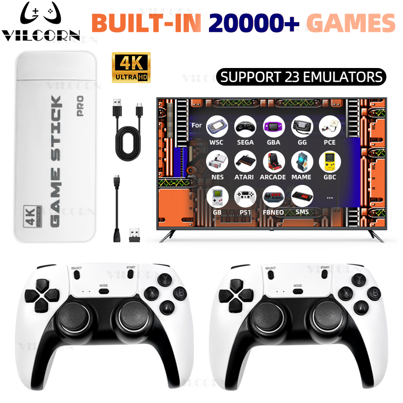 VILCORN 4K HD Game Stick Retro - Retro Gaming With Projector ulasan dan harga