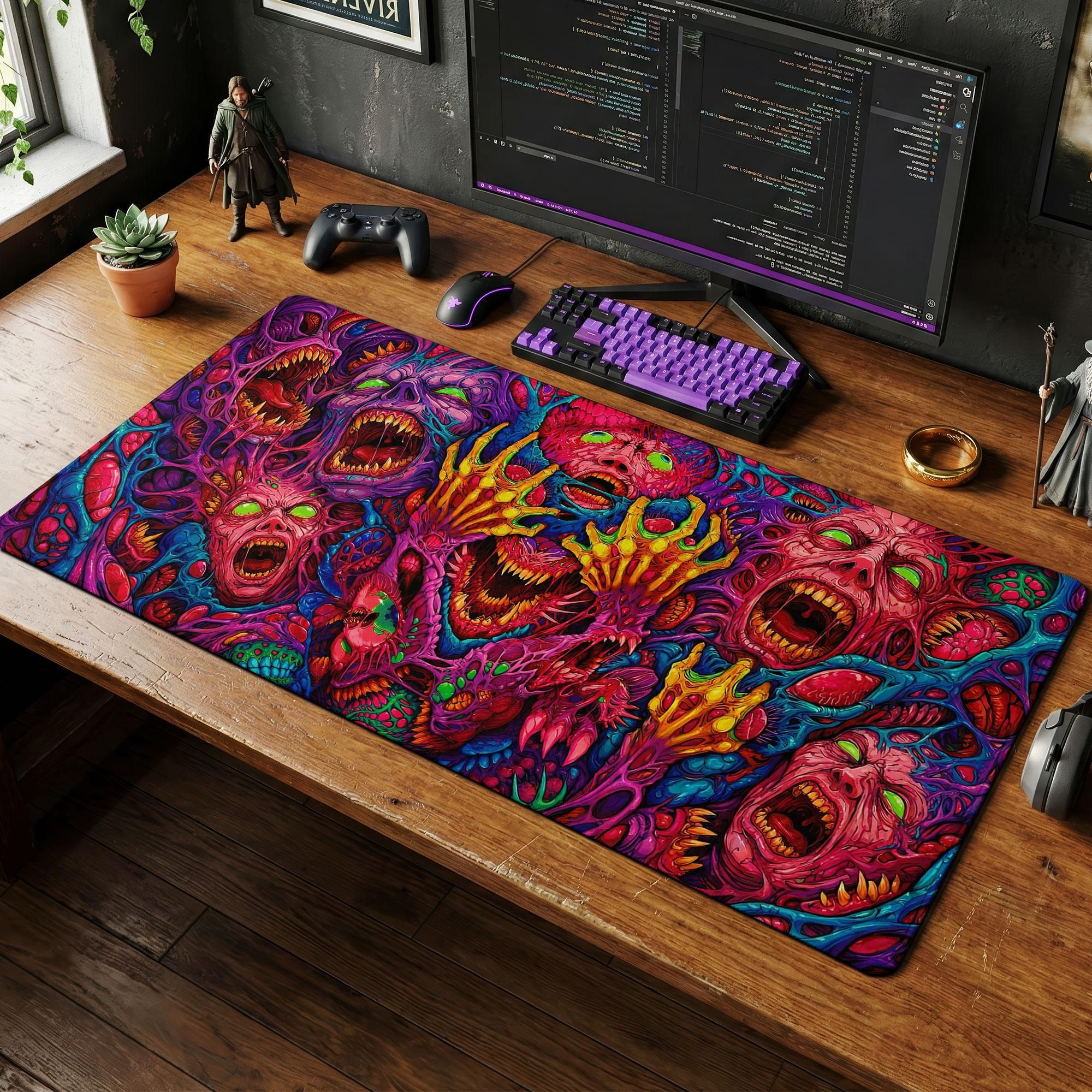 Japan Red Mouse Pad Neon Gore  - Retro Gaming Art ulasan dan harga