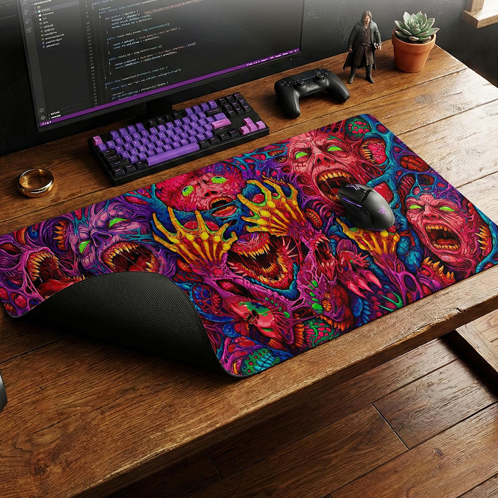 Japan Red Mouse Pad Neon Gore  - Retro Gaming Art ulasan dan harga