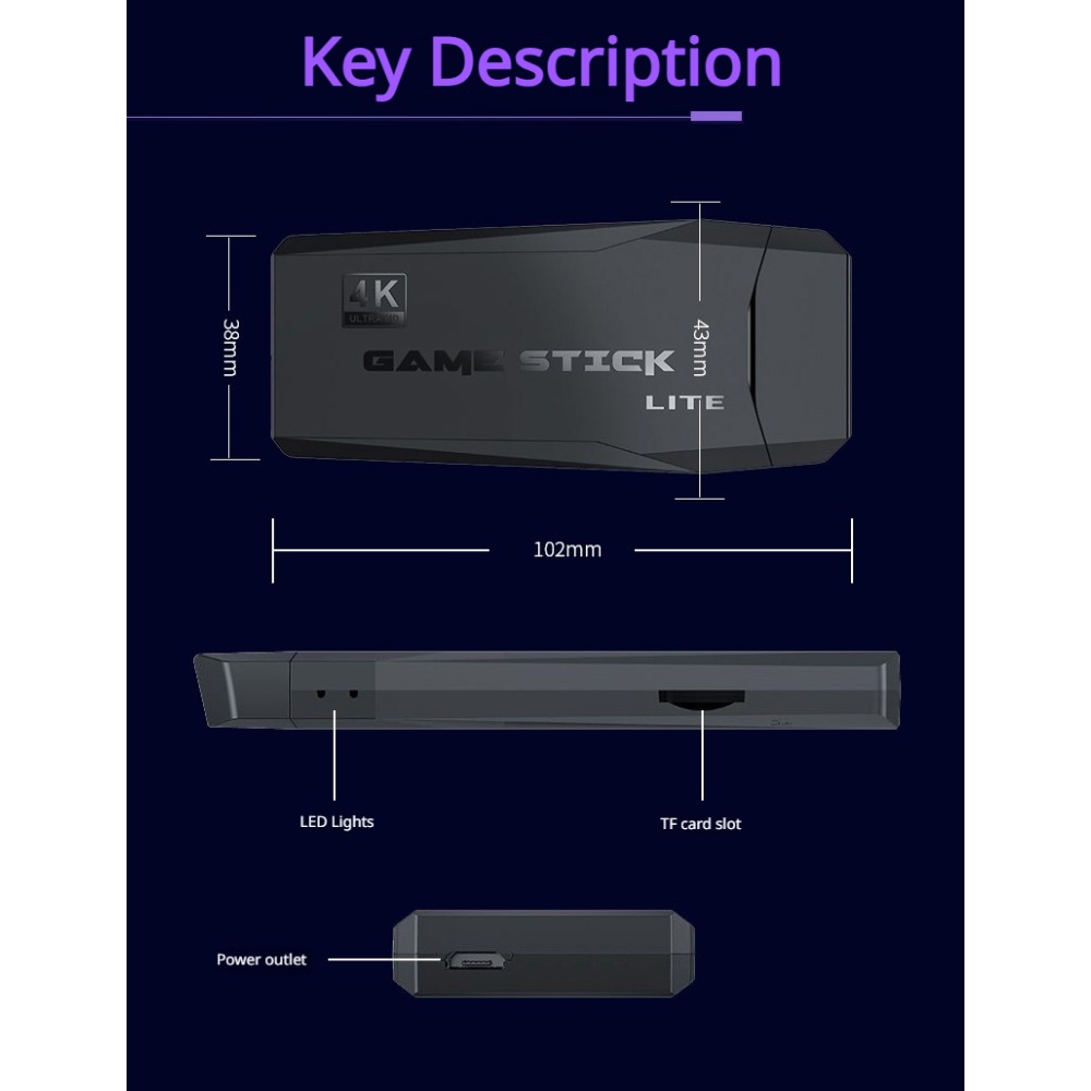 Portable 4K Retro Game Stick C - Retro Gaming Ps2 ulasan dan harga