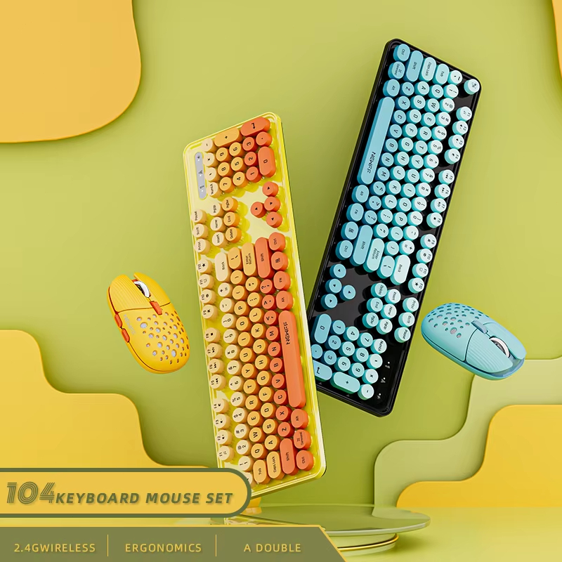 104 Keys 2.4G Wireless Gaming  - Retro Gaming Kc ulasan dan harga