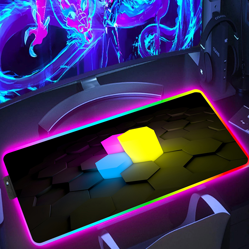 RGB Extended Hexagon Gaming Mo - Retro Gaming Art ulasan dan harga