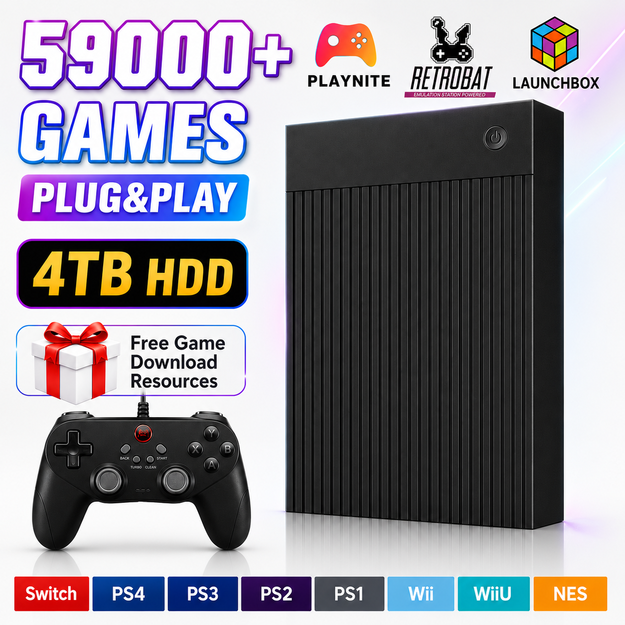 Portable 4TB Gaming HDD with 5 - Retro Gaming Hdd ulasan dan harga