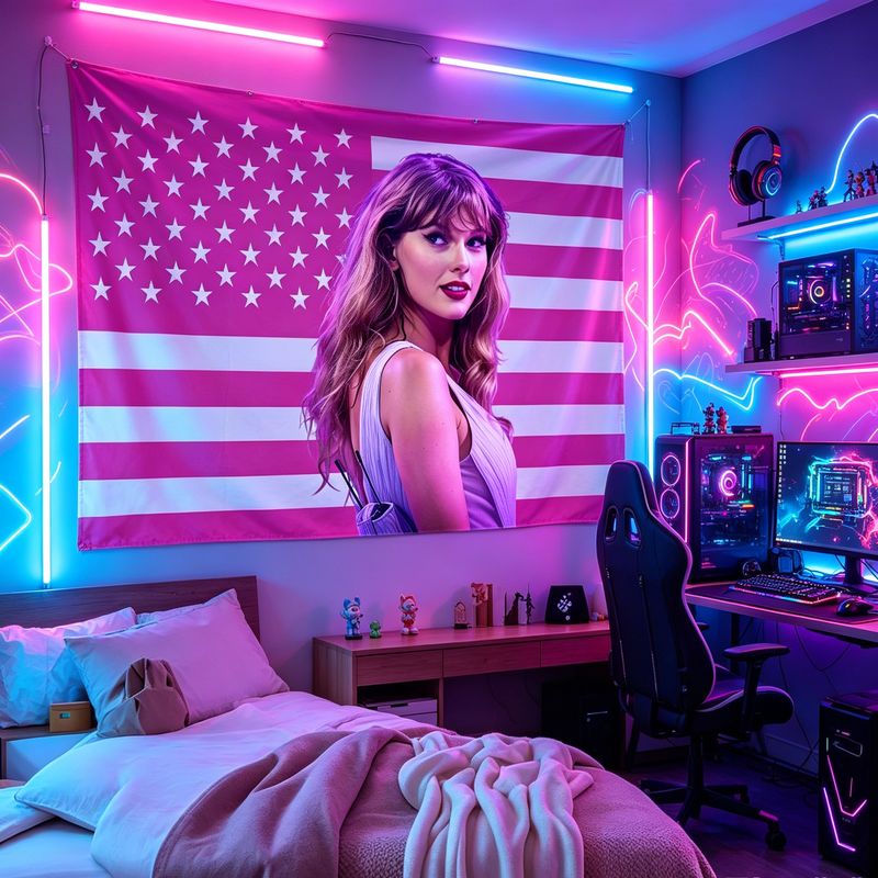 VIKAMA American Flag Female Si - Retro Gaming Art ulasan dan harga