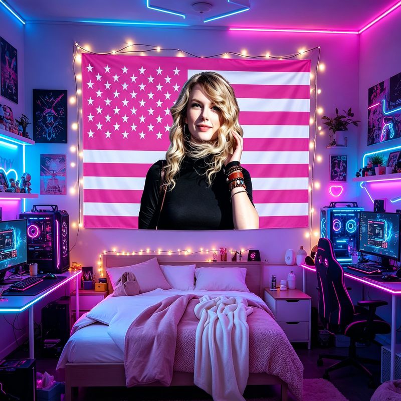 VIKAMA American Flag Female Si - Retro Gaming Art ulasan dan harga