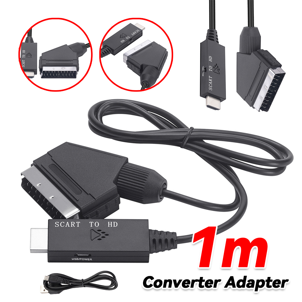 1m Video Converter Adapter Sca - Scart To Hdmi ulasan dan harga