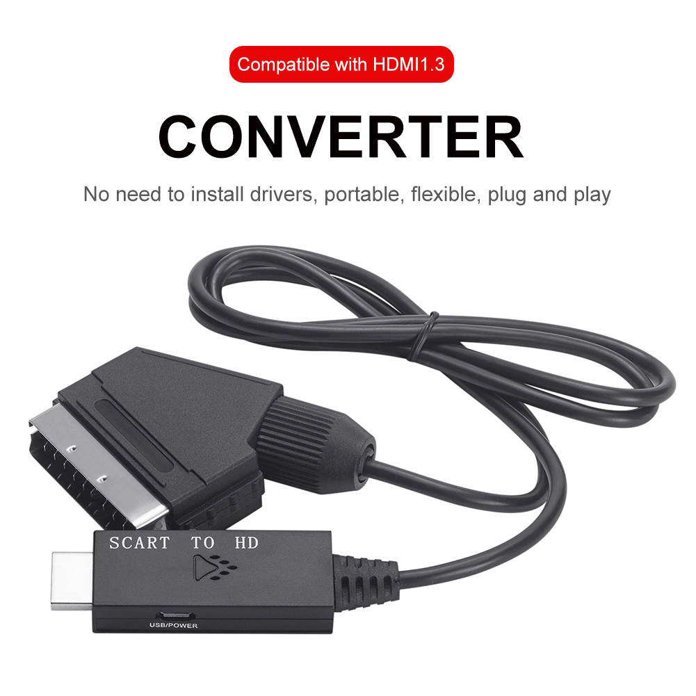 1m Video Converter Adapter Sca - Scart To Hdmi ulasan dan harga